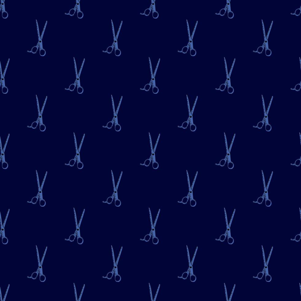 Scissors seamless pattern. Retro salon background. vector