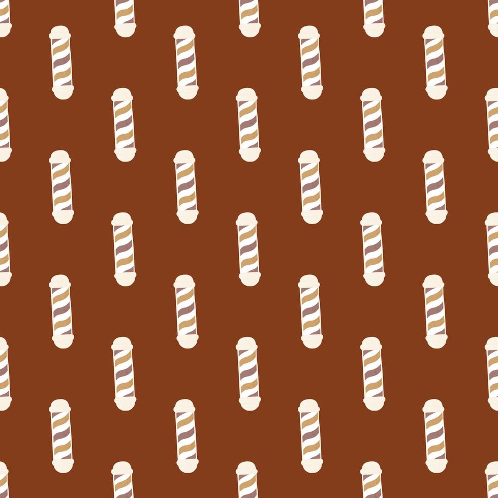 Barber's pole seamless pattern. Barbershop background. vector