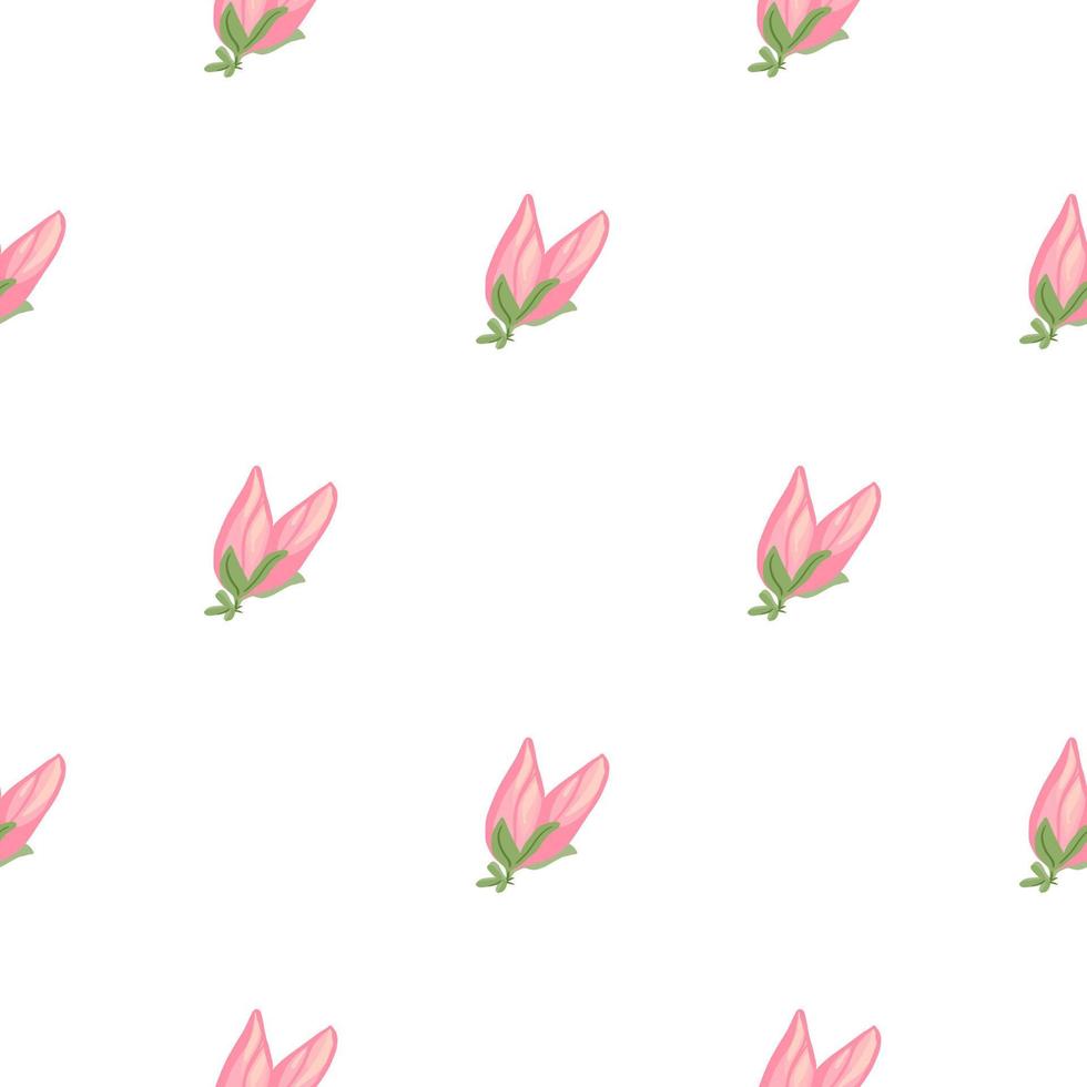 Buds flower seamless pattern. Decorative floral background. vector