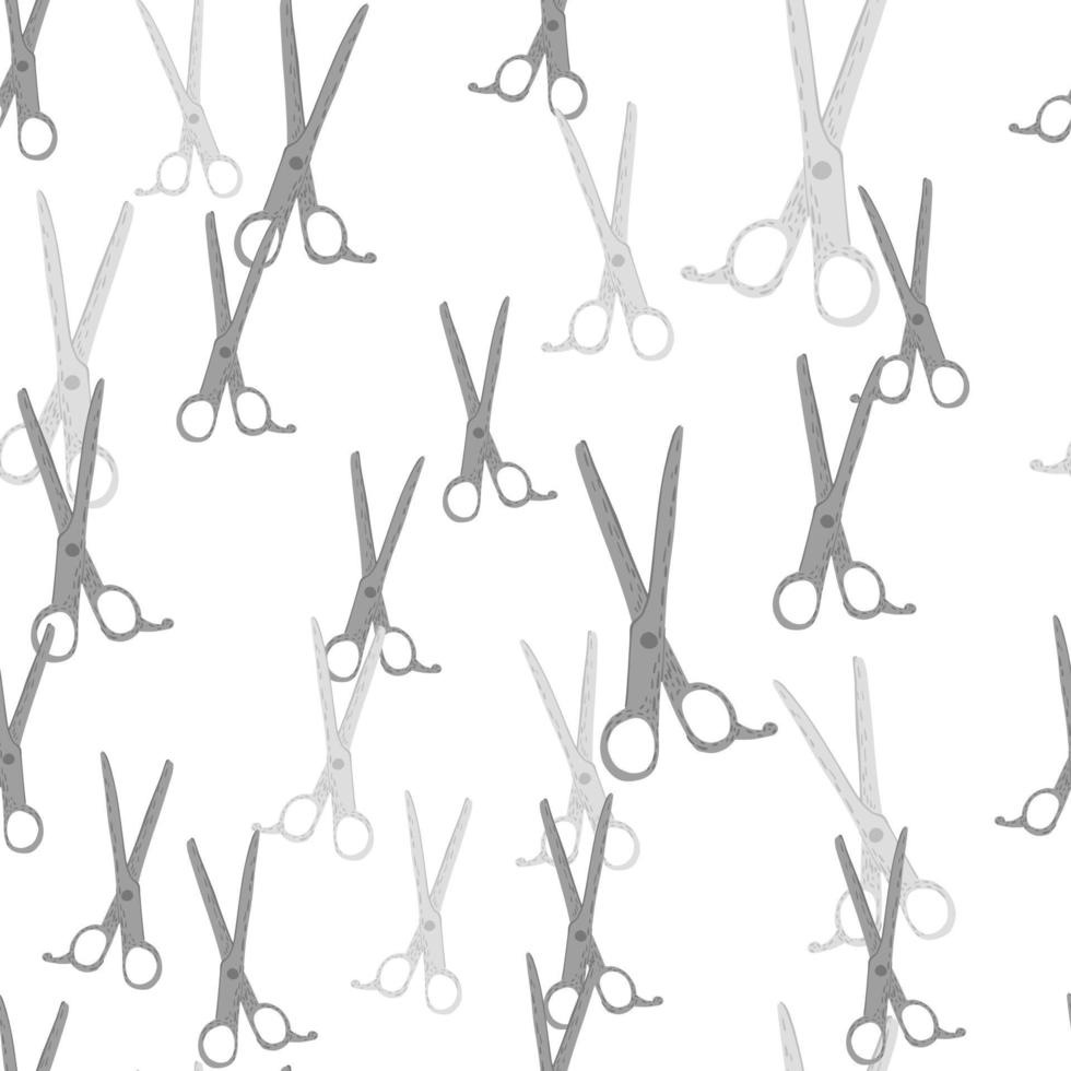 Scissors seamless pattern. Retro salon background. vector