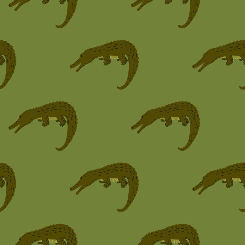 Cute crocodiles seamless pattern.Funny animals background. vector