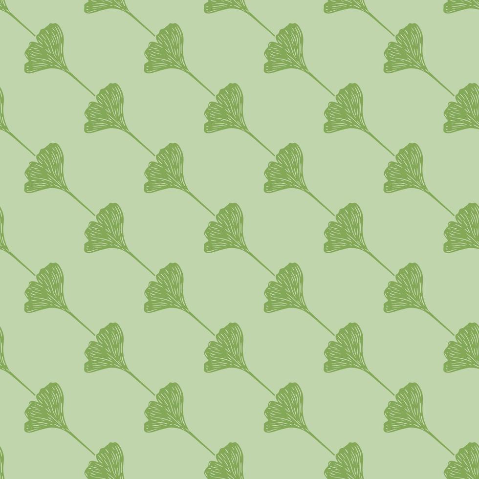 Ginkgo biloba seamless pattern. Beautiful plant background. vector