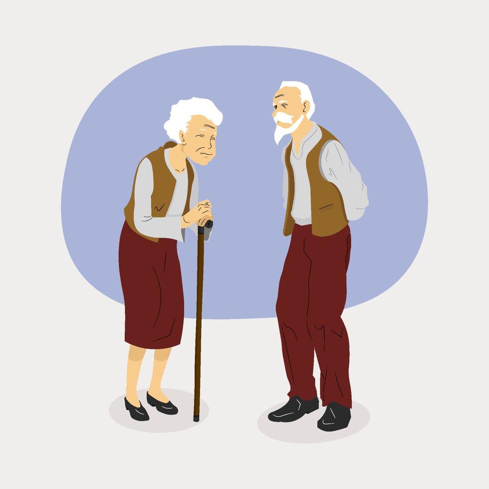 Old woman and man Vector