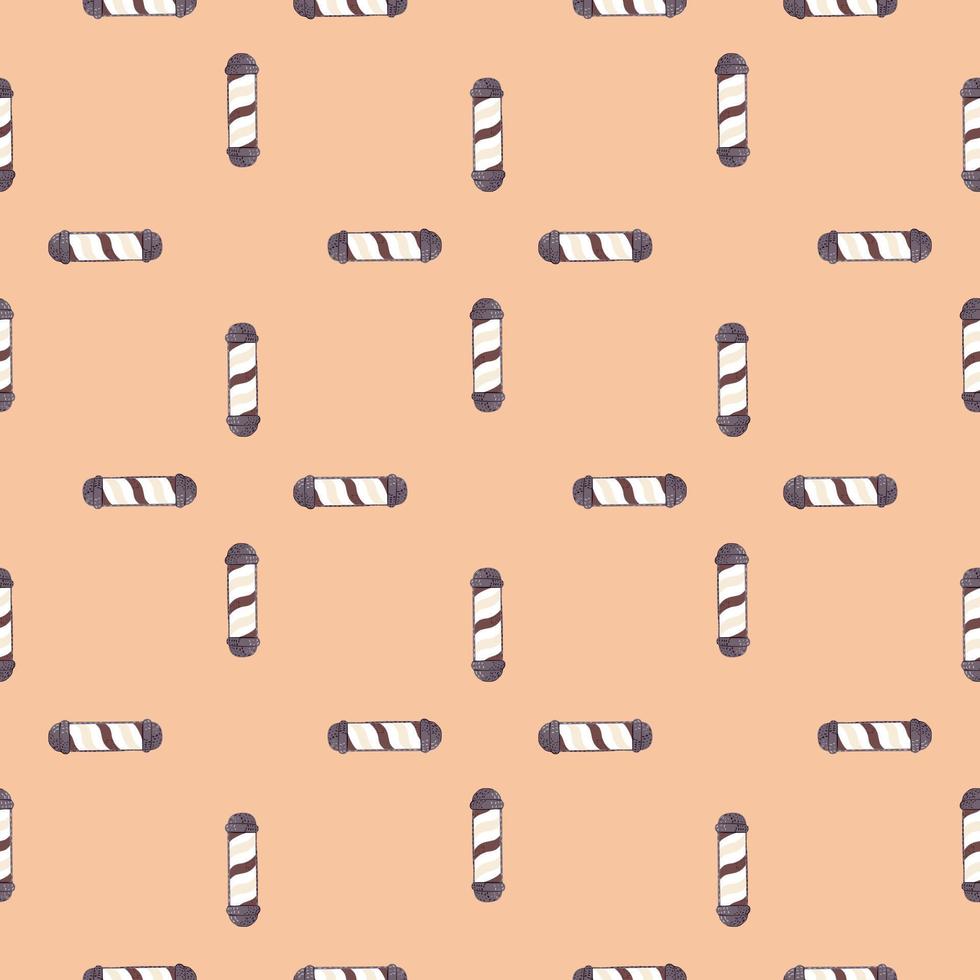 Barber's pole seamless pattern. Barbershop background. vector