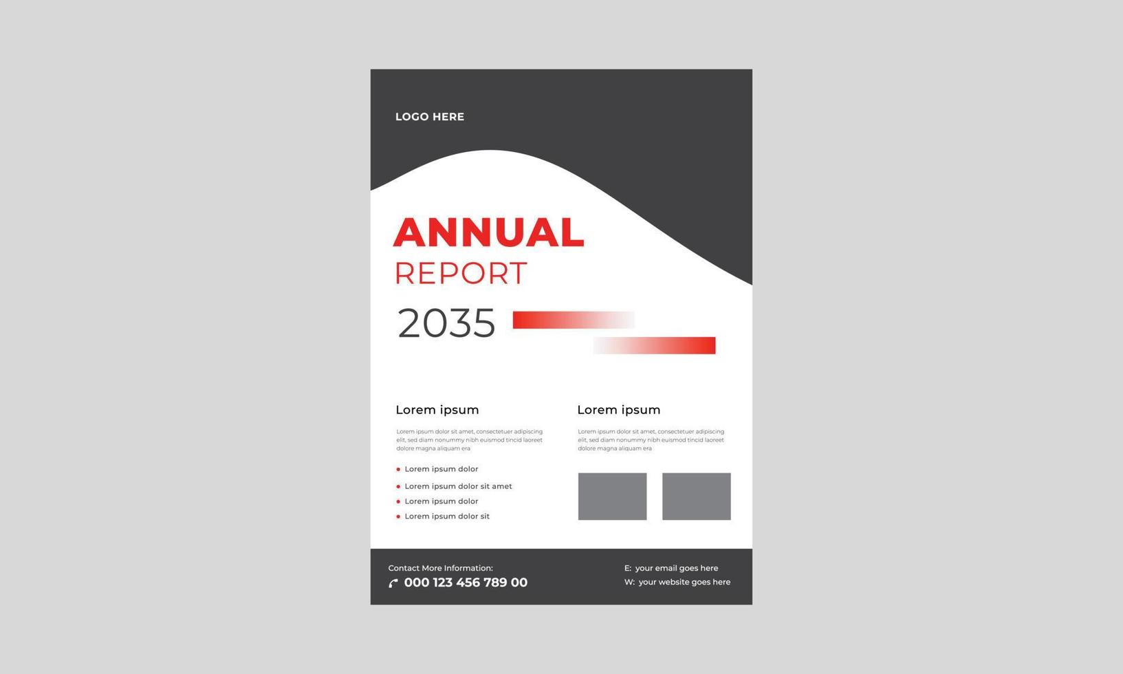 Modern Annual Report Brochure Template, Geometric Corporate Book Cover Design Template in A4, Annual Report Business Brochure Templates. vector