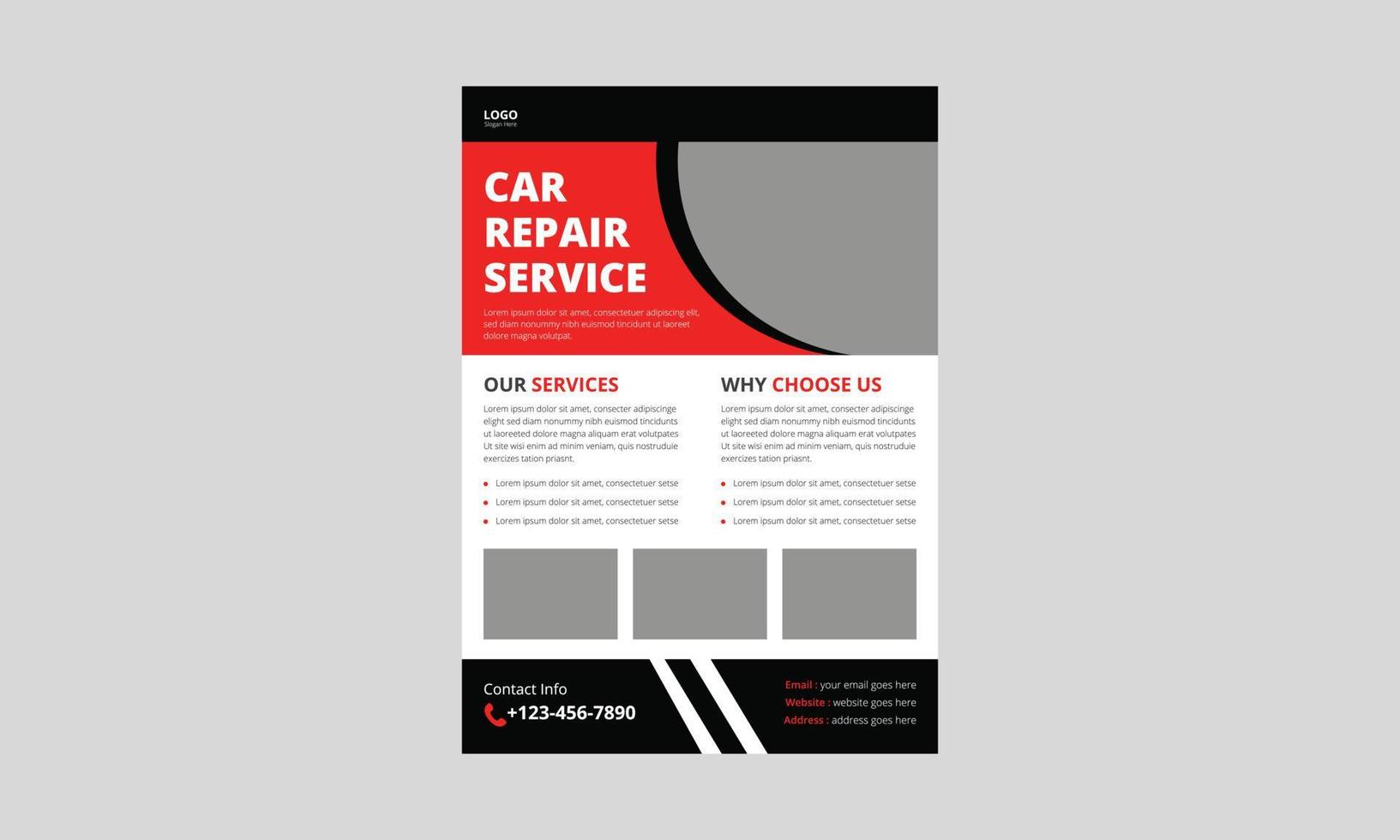 Auto Repair Flyer Template, Automobile Service flyer, Car Repair poster leaflet design, A4 size, cover, flyer, print-ready vector