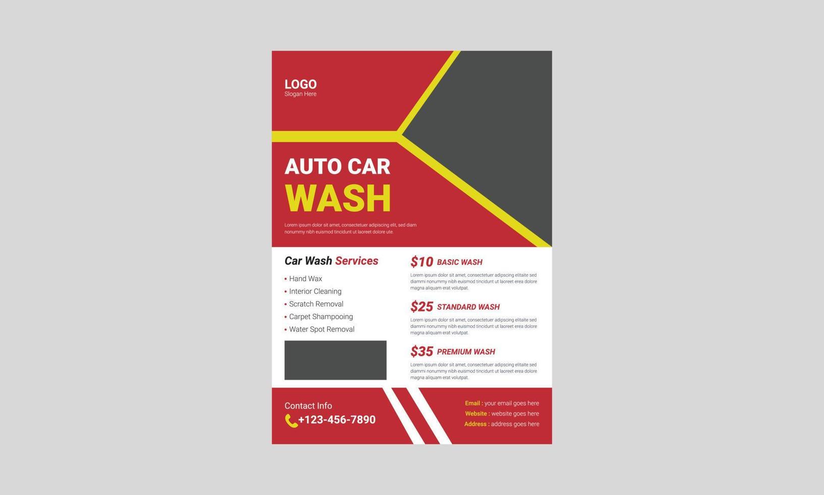 Car Wash flyer template design. Cleaning service poster leaflet design. A4 Car Wash and Cleaning Service flyer, cover, brochure design, printing vector template