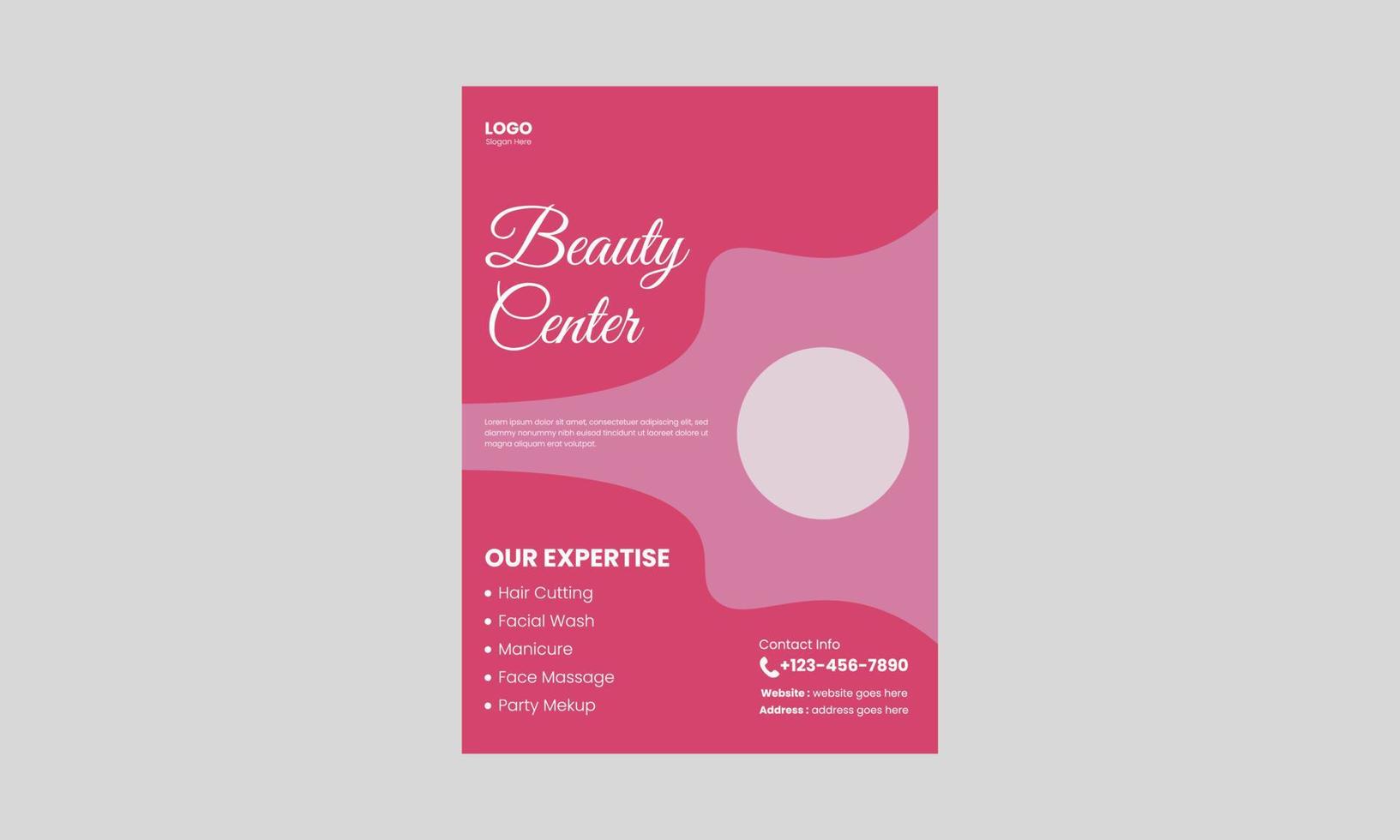 Spa, beauty, and massage flyer design template. Beauty spa hair salon print ready flyer template design. leaflet,  a4 size, flyer, cover, poster, brochure design vector