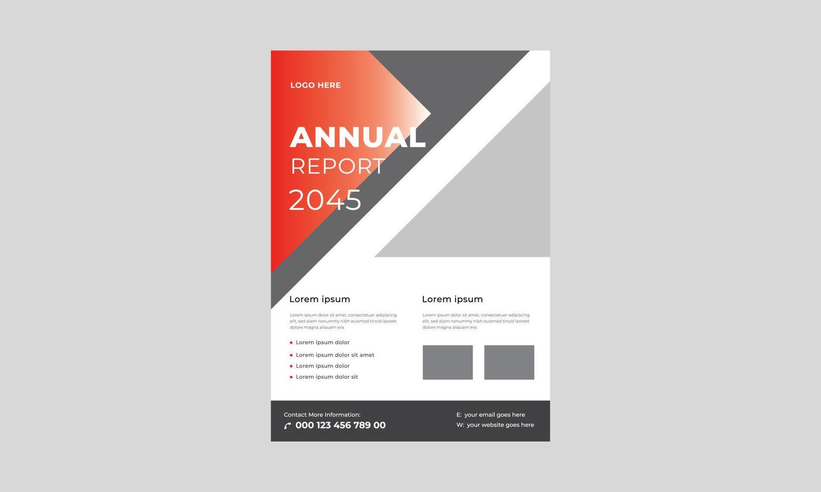 Modern Annual Report Brochure Template, Geometric Corporate Book Cover Design Template in A4, Annual Report Business Brochure Templates. vector