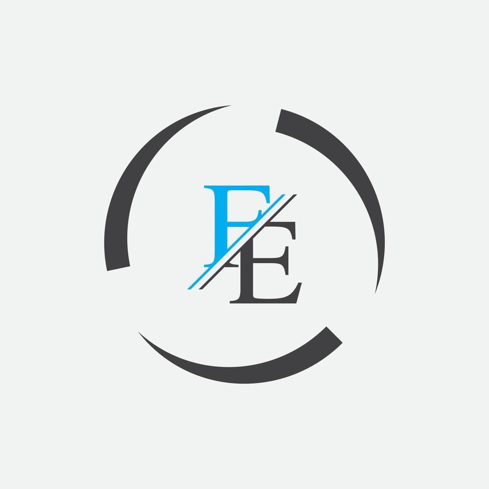 alfabeto letras monograma icono logo fe, ef, e y f vector