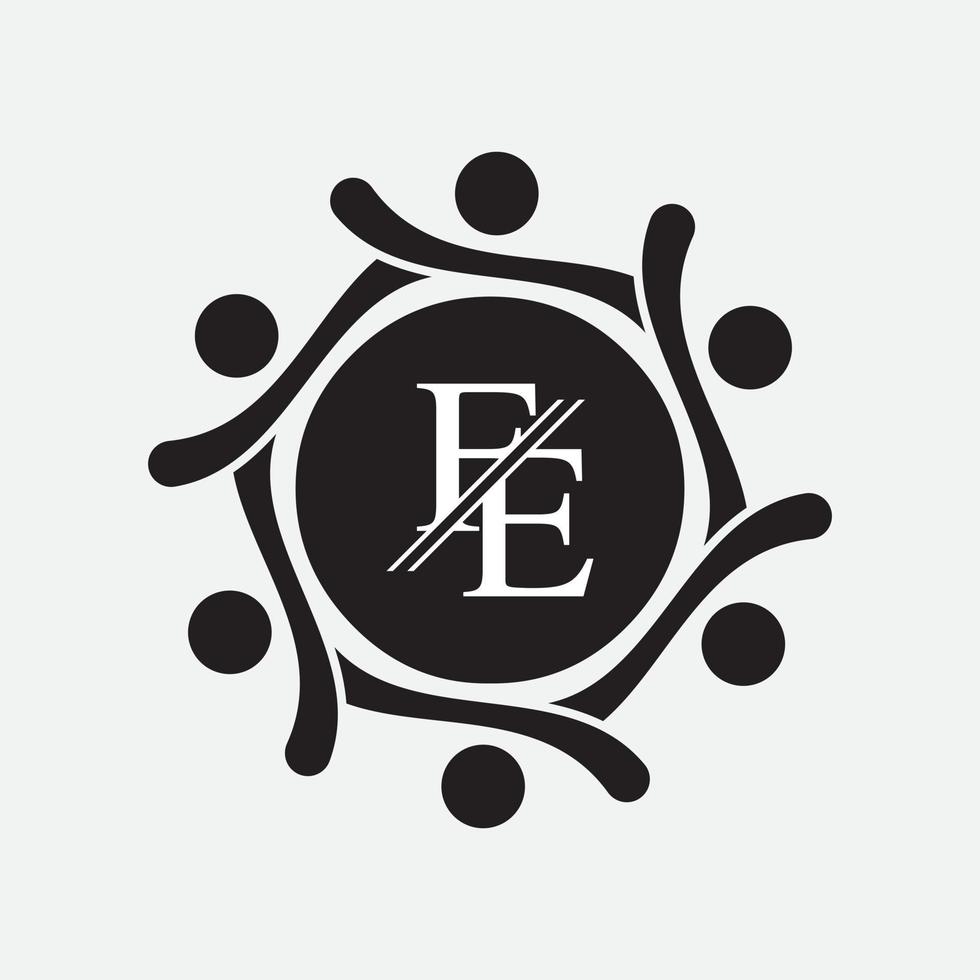 Alphabet letters monogram icon logo FE,EF,E and F vector