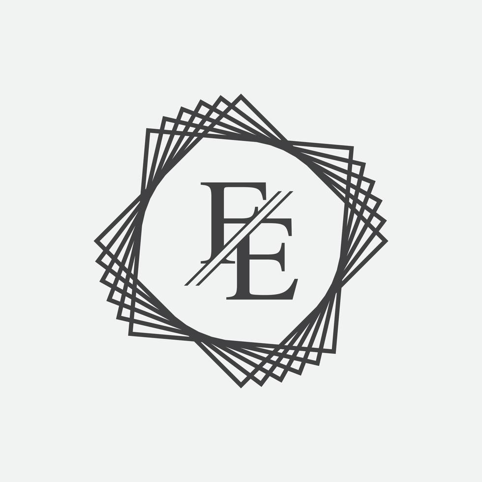 Alphabet letters monogram icon logo FE,EF,E and F vector