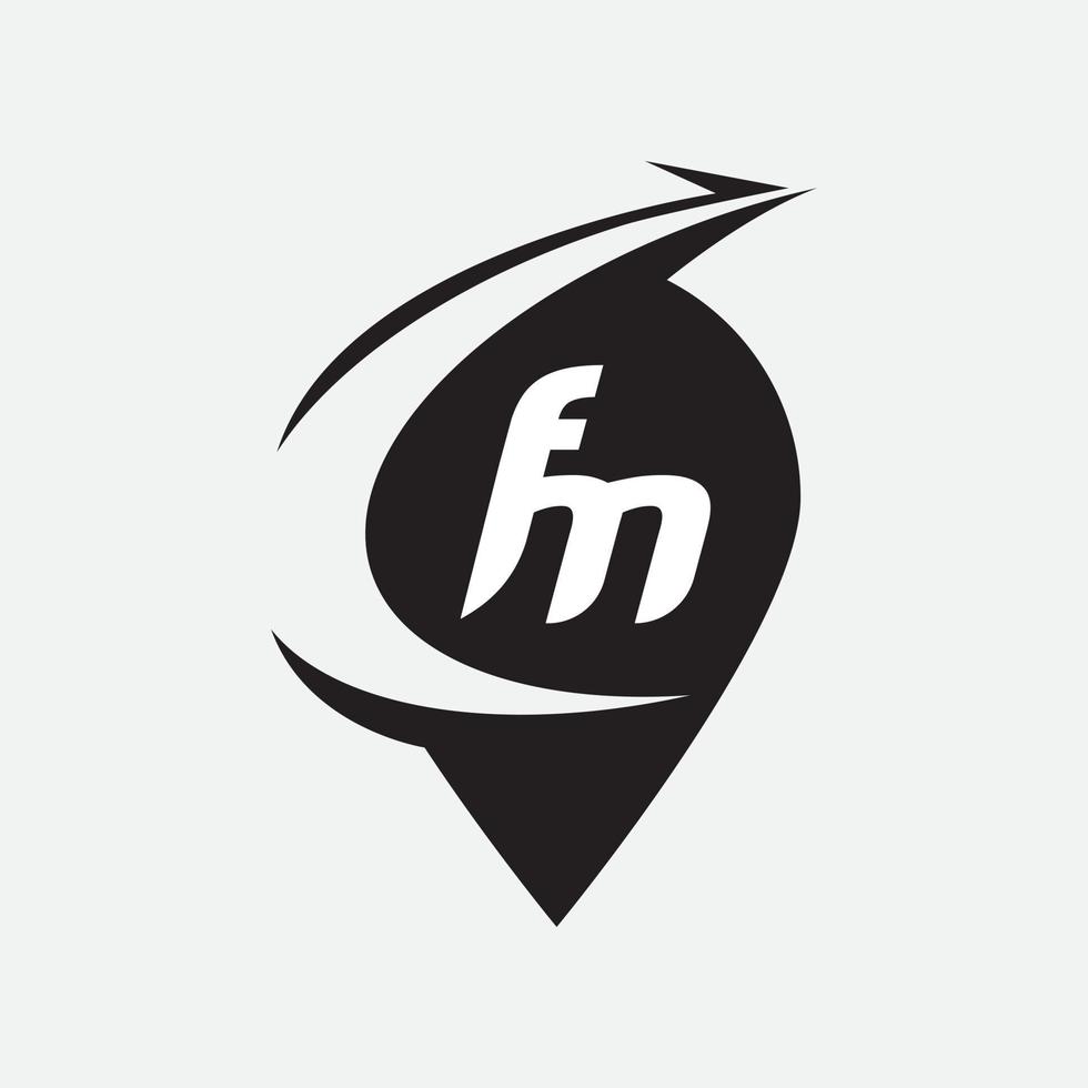 vector de logotipo de fm de letra de monograma único
