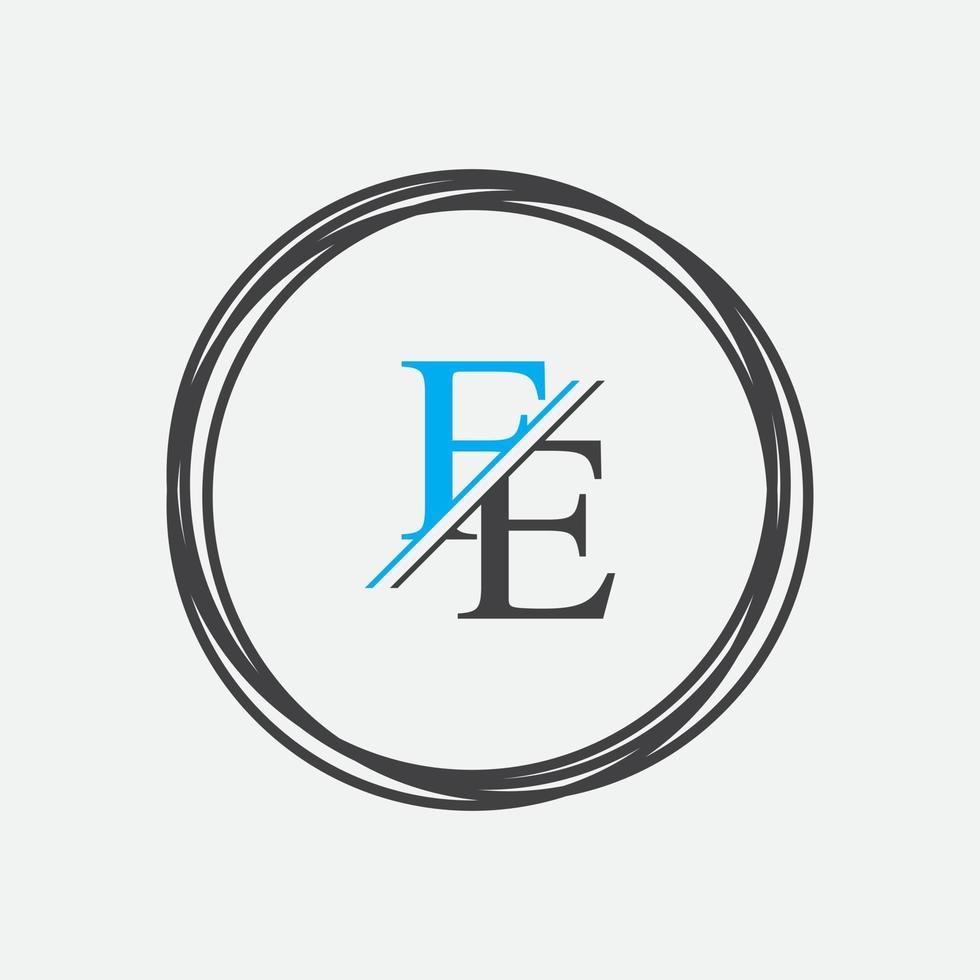 Alphabet letters monogram icon logo FE,EF,E and F vector