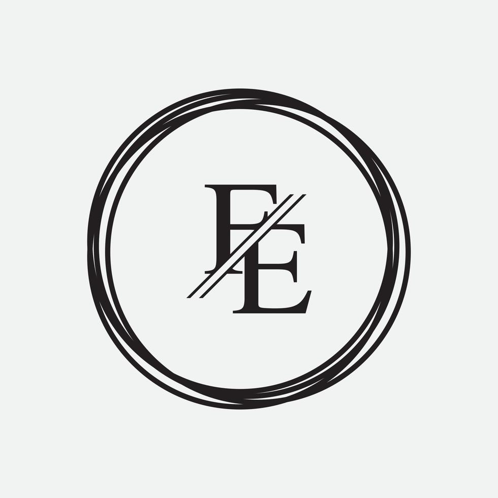 Alphabet letters monogram icon logo FE,EF,E and F vector
