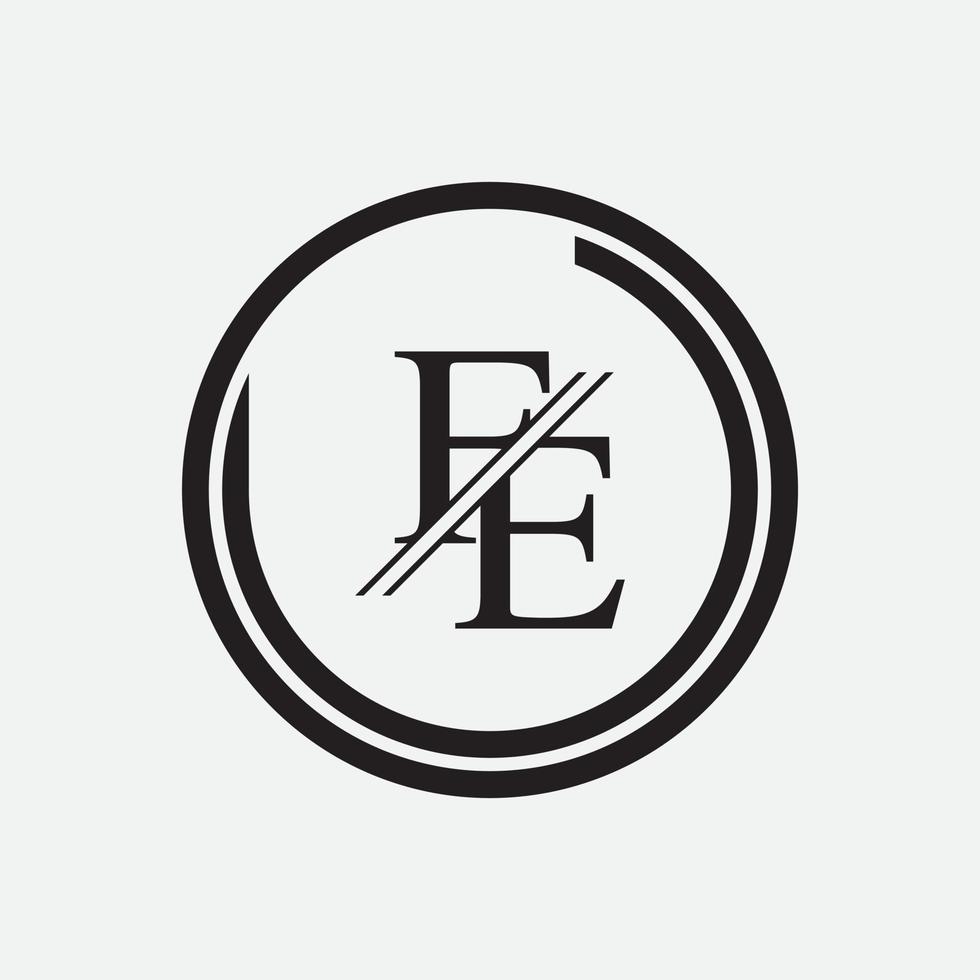 Alphabet letters monogram icon logo FE,EF,E and F vector