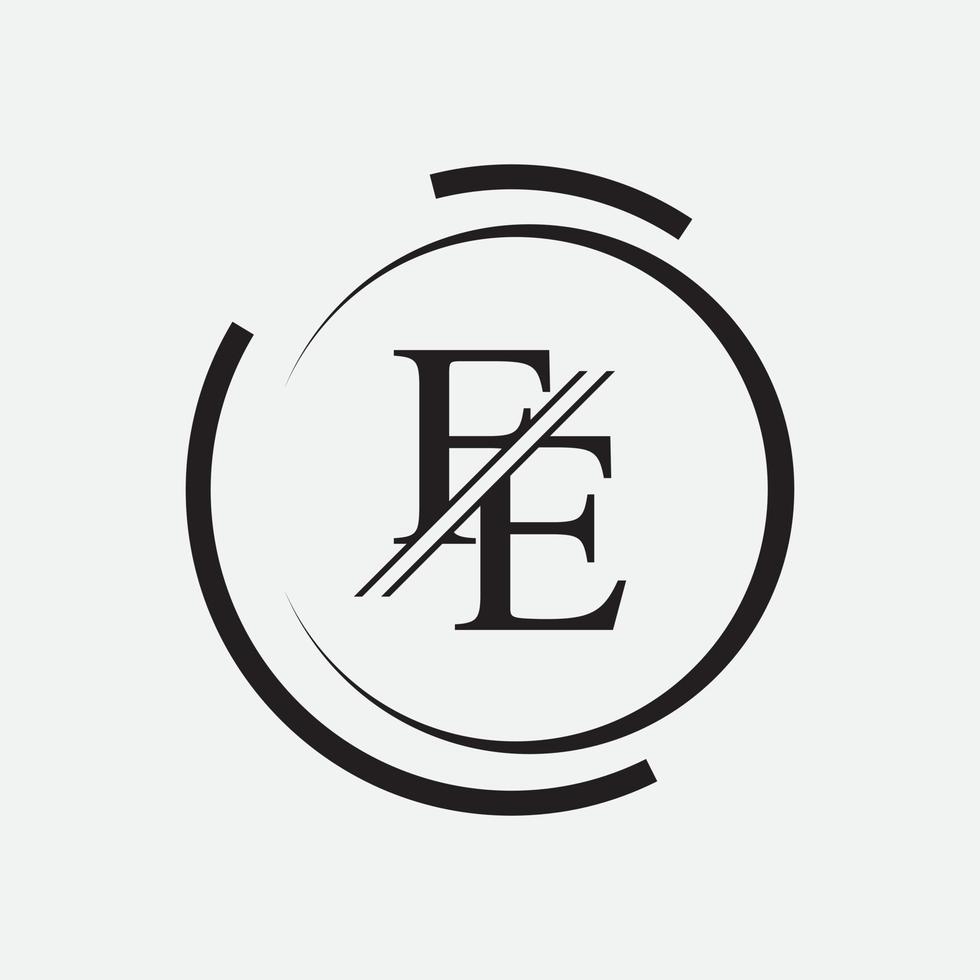Alphabet letters monogram icon logo FE,EF,E and F vector