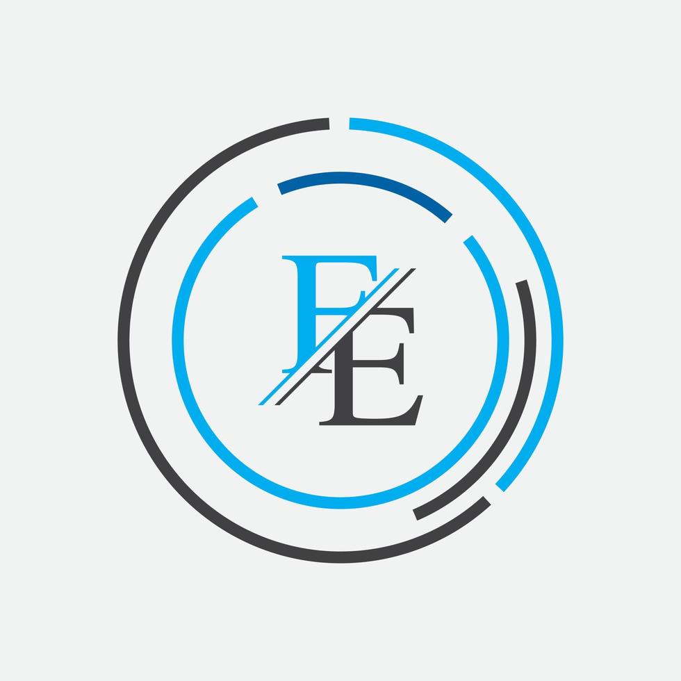 alfabeto letras monograma icono logo fe, ef, e y f vector