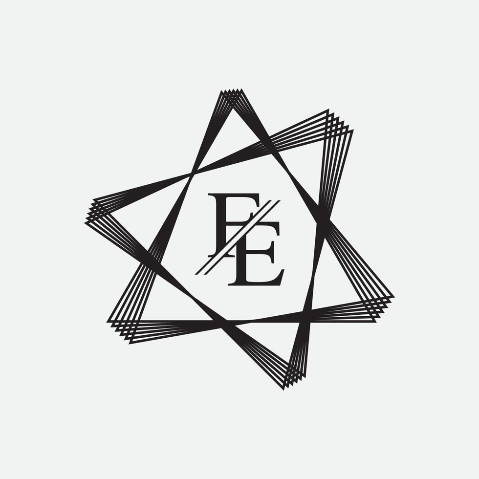Alphabet letters monogram icon logo FE,EF,E and F vector
