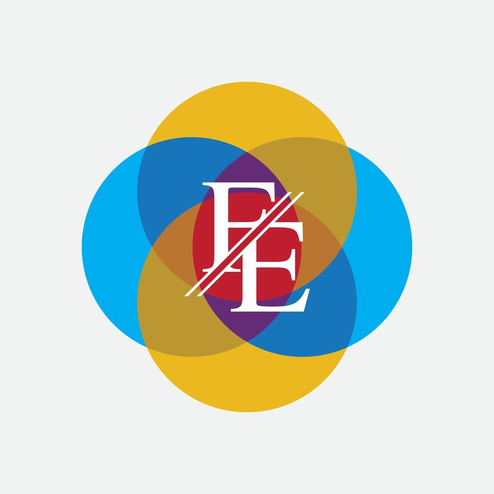 Alphabet letters monogram icon logo FE,EF,E and F vector