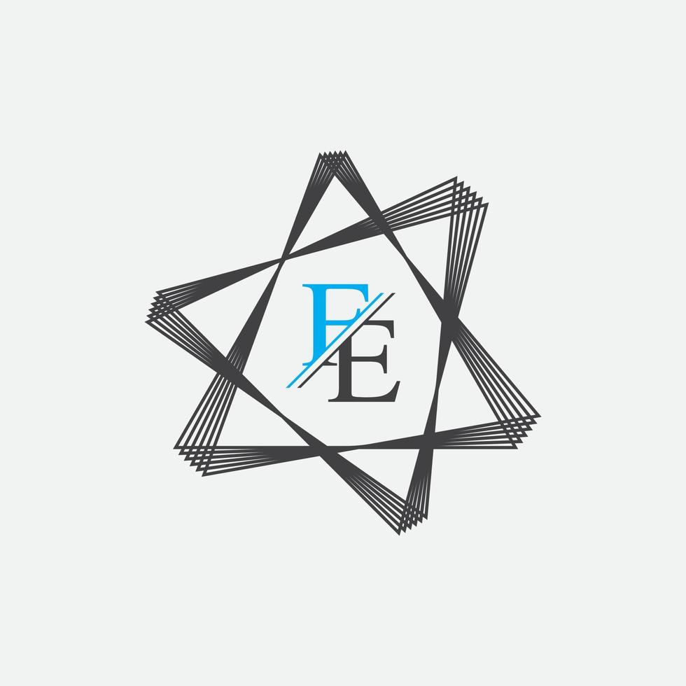 Alphabet letters monogram icon logo FE,EF,E and F vector