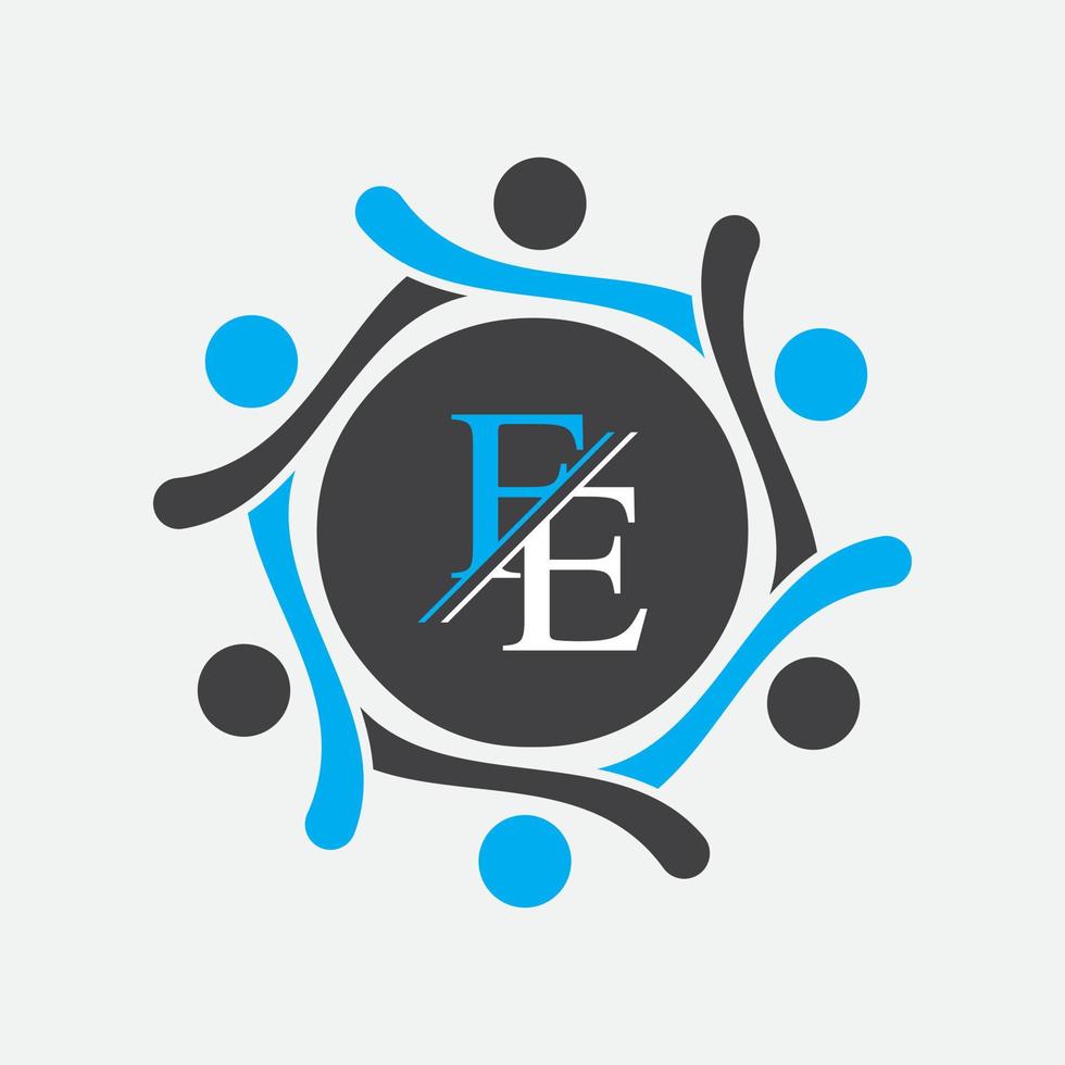 Alphabet letters monogram icon logo FE,EF,E and F vector