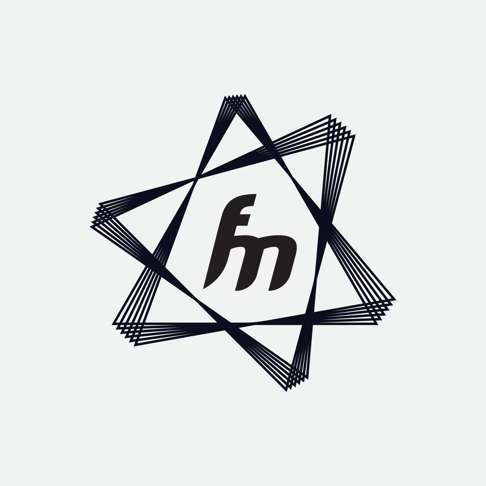 vector de logotipo de fm de letra de monograma único