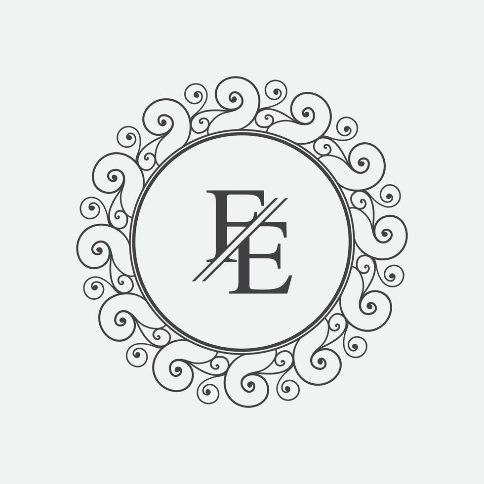 Alphabet letters monogram icon logo FE,EF,E and F vector