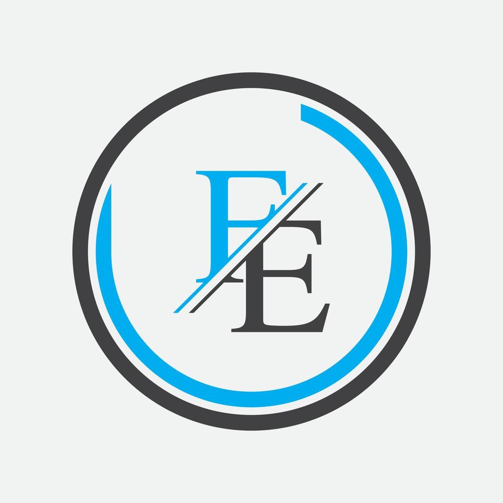 Alphabet letters monogram icon logo FE,EF,E and F vector