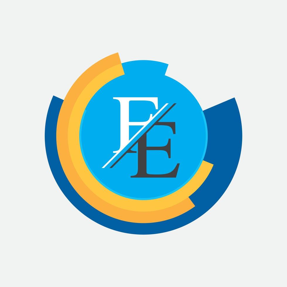 Alphabet letters monogram icon logo FE,EF,E and F vector