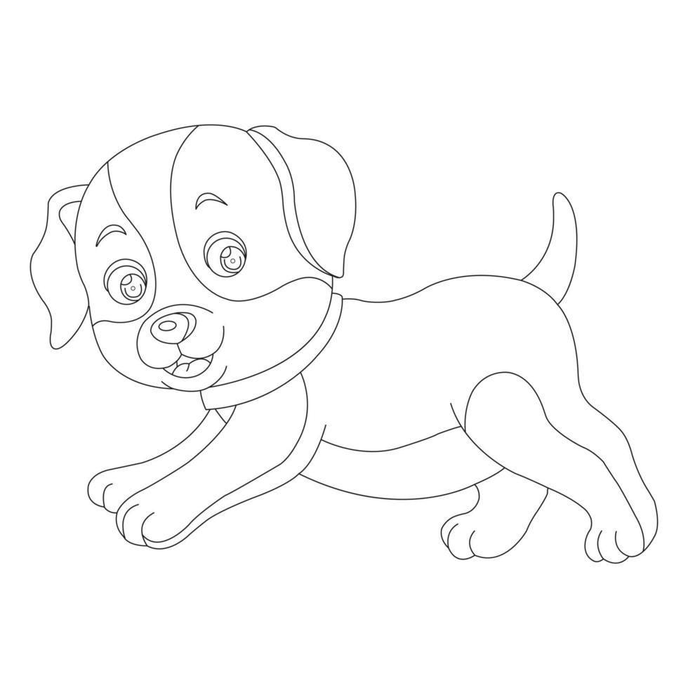 Cute Puppy Dog Outline Coloring Page for Kids Animal Coloring Page vector