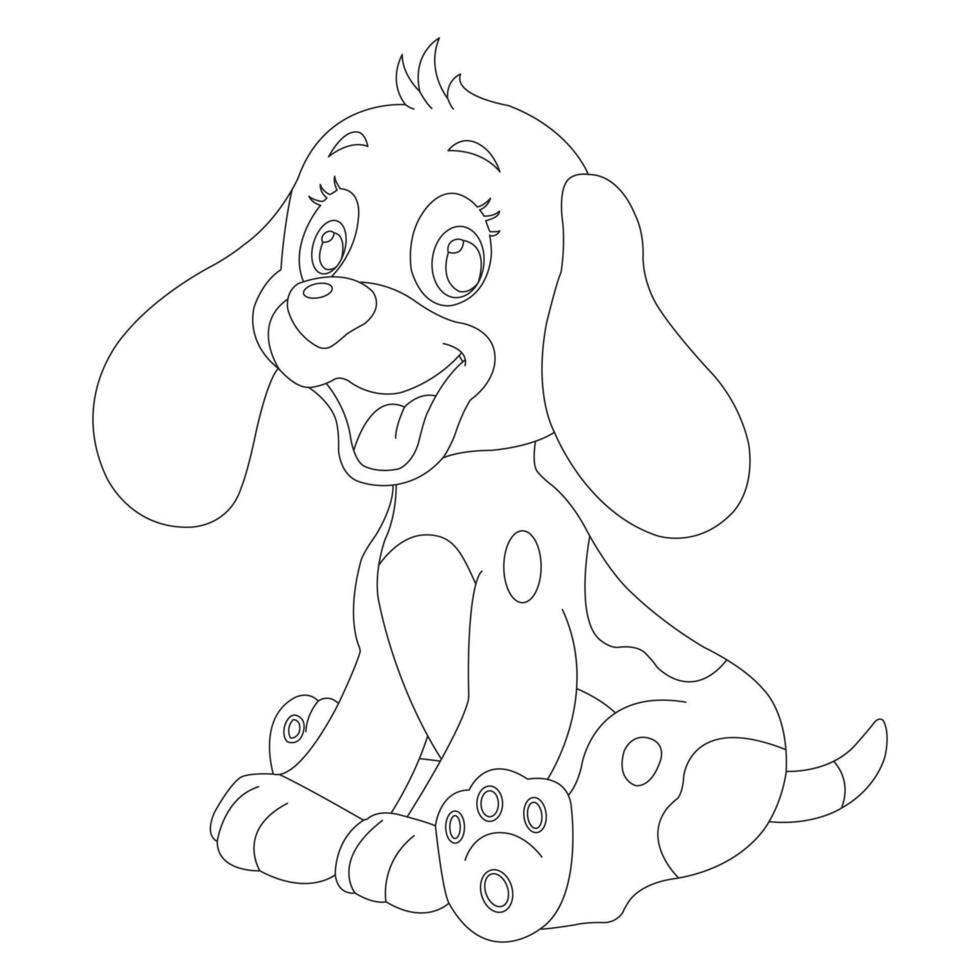 Cute Puppy Dog Outline Coloring Page for Kids Animal Coloring Page vector