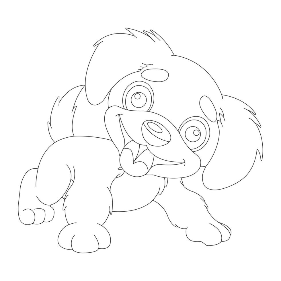 Cute Puppy Dog Outline Coloring Page for Kids Animal Coloring Page vector