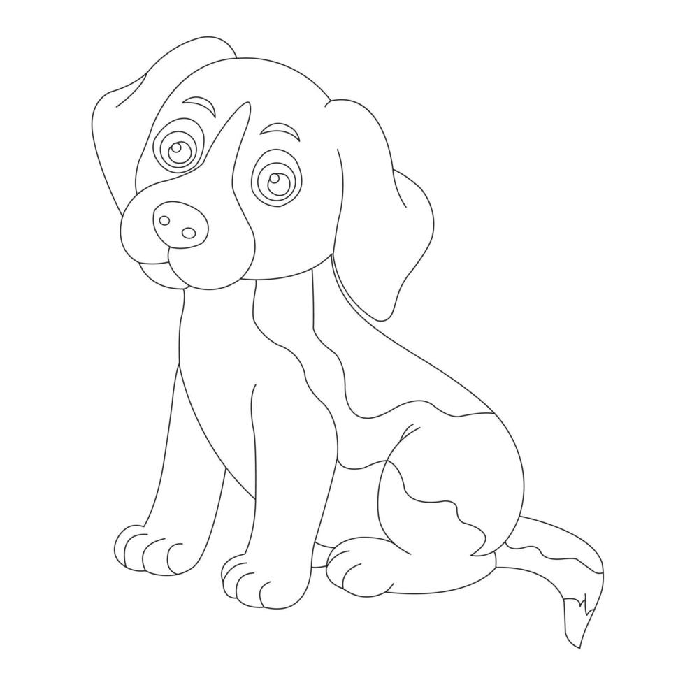 Cute Puppy Dog Outline Coloring Page for Kids Animal Coloring Page vector