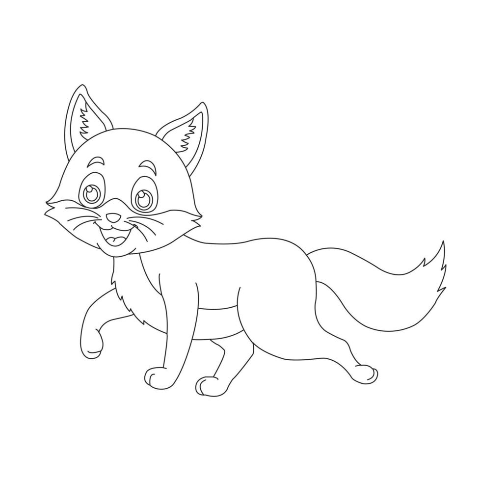 esquema de página para colorear de ilustración de vector de dibujos animados de página para colorear de animales de gato lindo