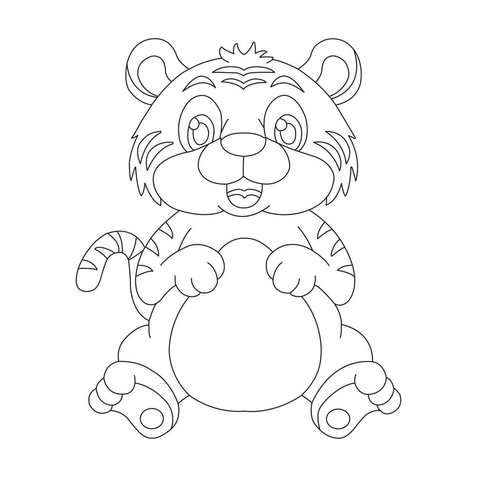 Coloring Page Outline of Cute Cat Animal Coloring Page Cartoon Vector Illustration