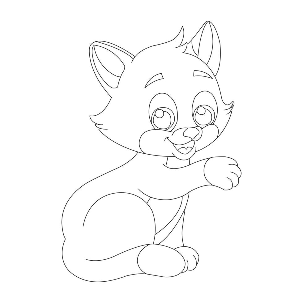 Coloring Page Outline of Cute Cat Animal Coloring Page Cartoon Vector Illustration