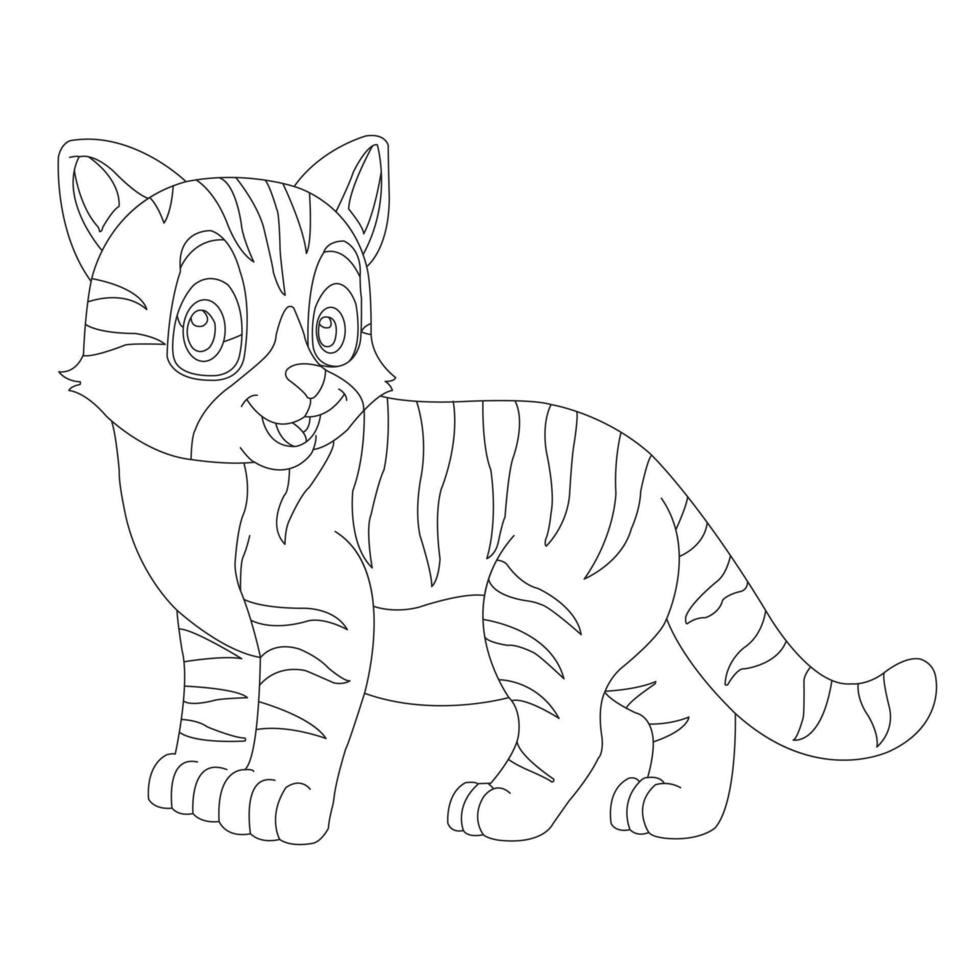 Coloring Page Outline of Cute Cat Animal Coloring Page Cartoon Vector Illustration