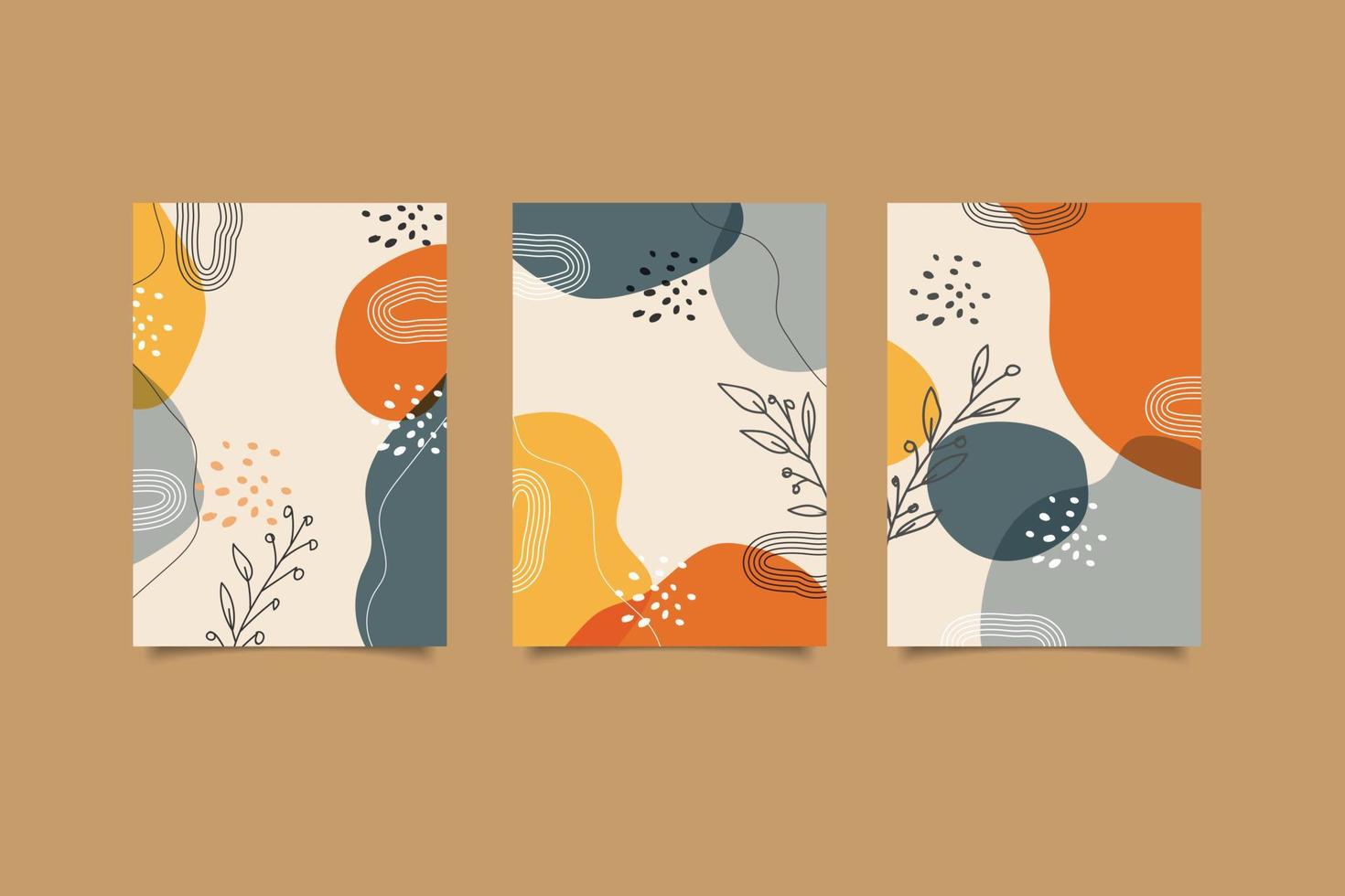 abstract botanical cover collection vector