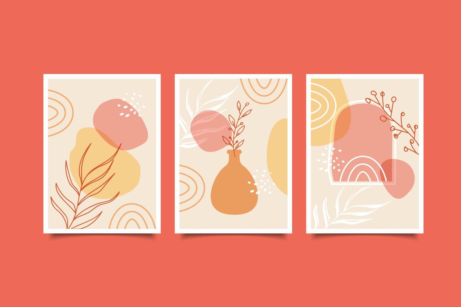 abstract botanical cover collection vector