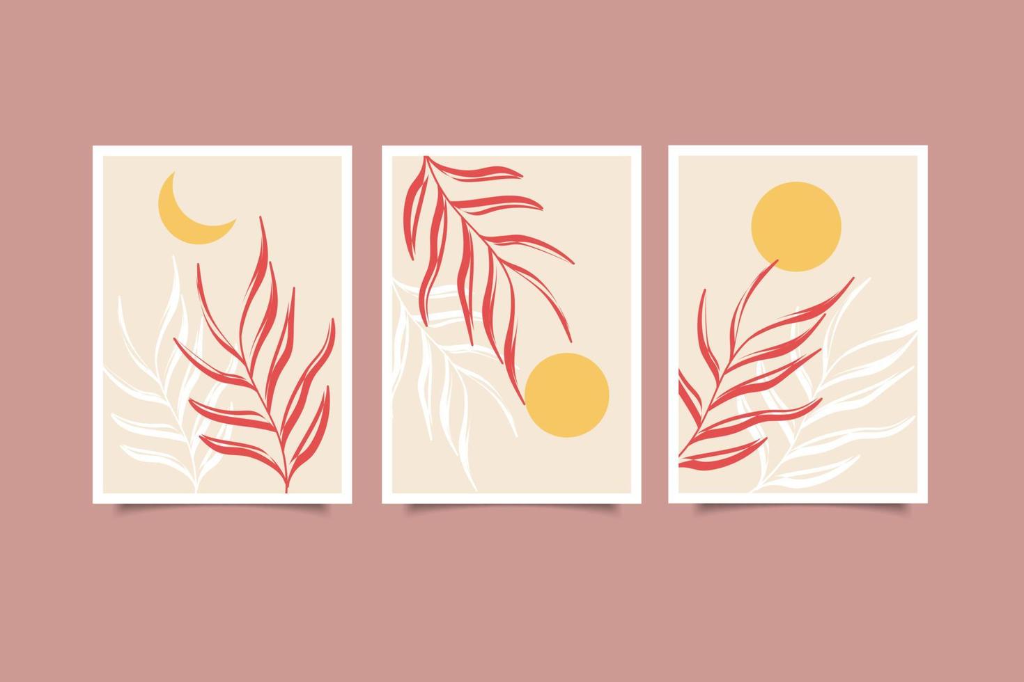 abstract botanical cover collection vector