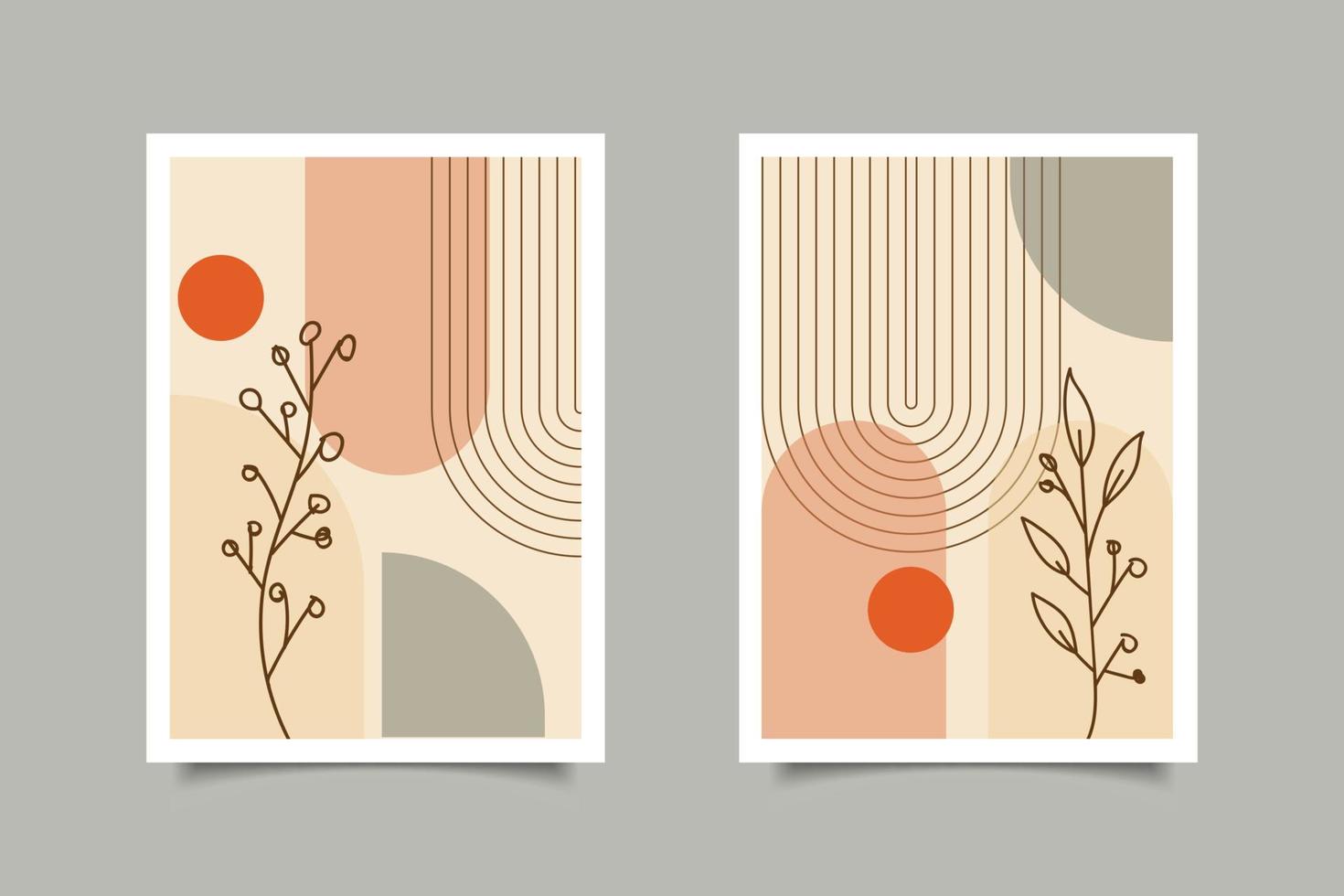 abstract botanical cover collection vector