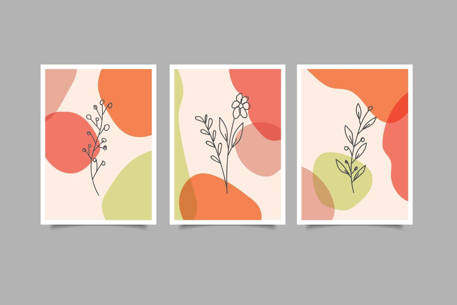 abstract botanical cover collection vector