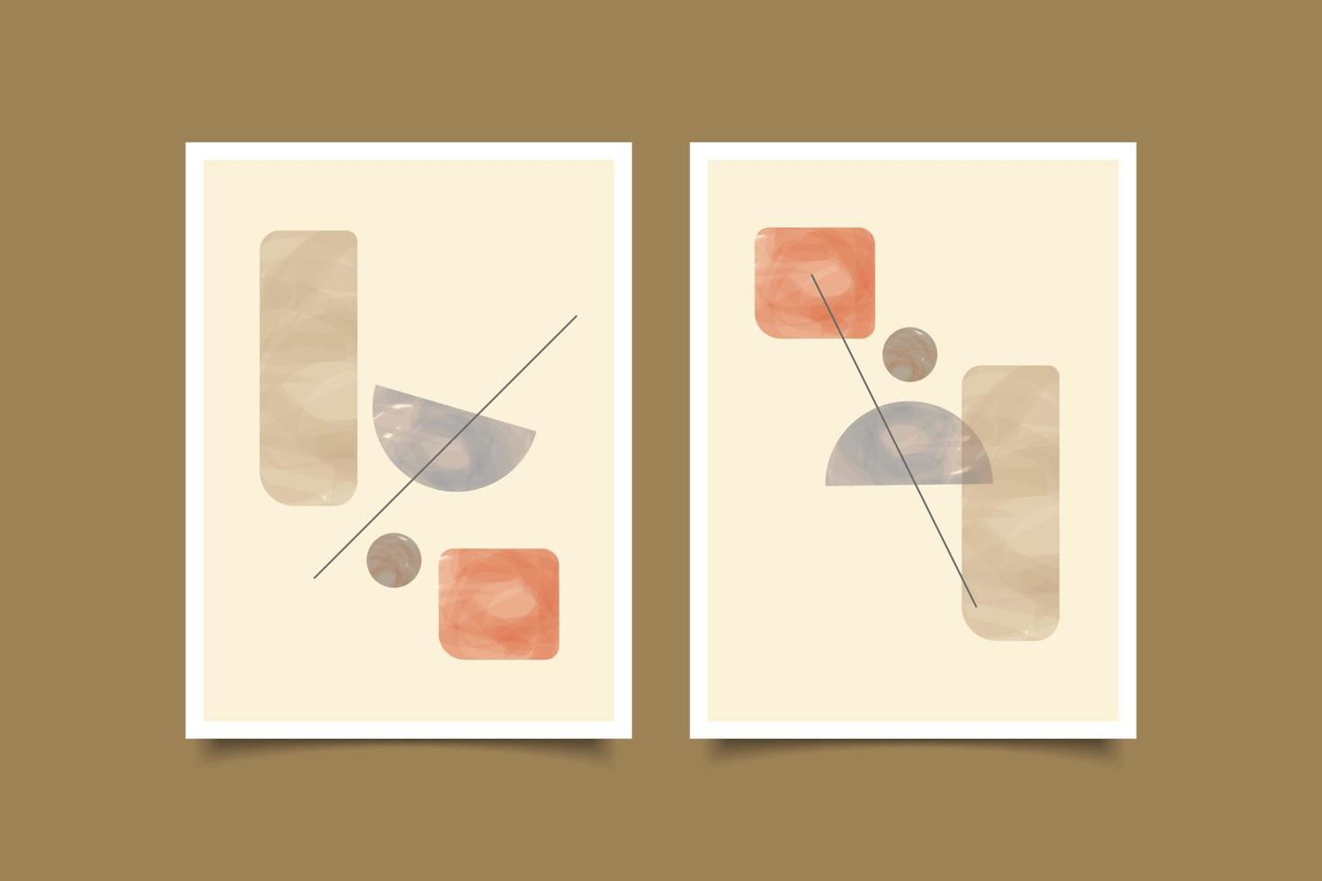 abstract aestetic modern wall art decoration print collection vector