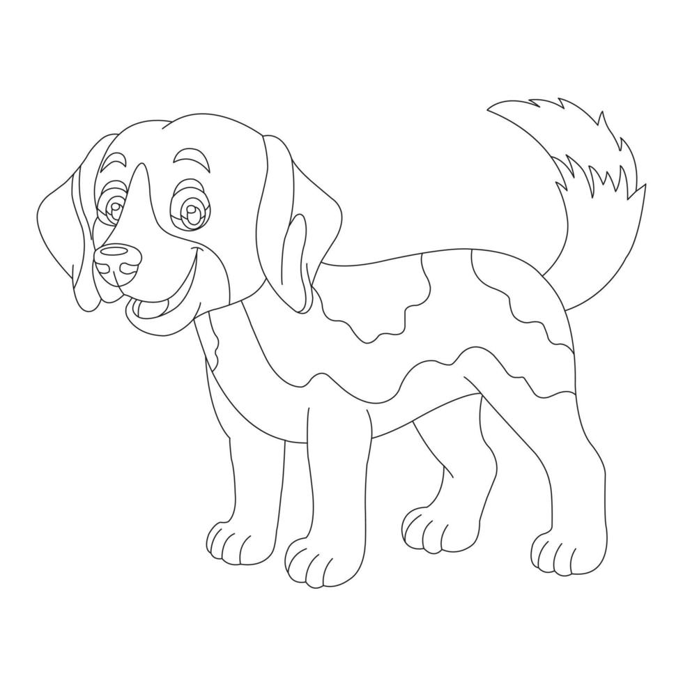 Cute Puppy Dog Outline Coloring Page for Kids Animal Coloring Page vector