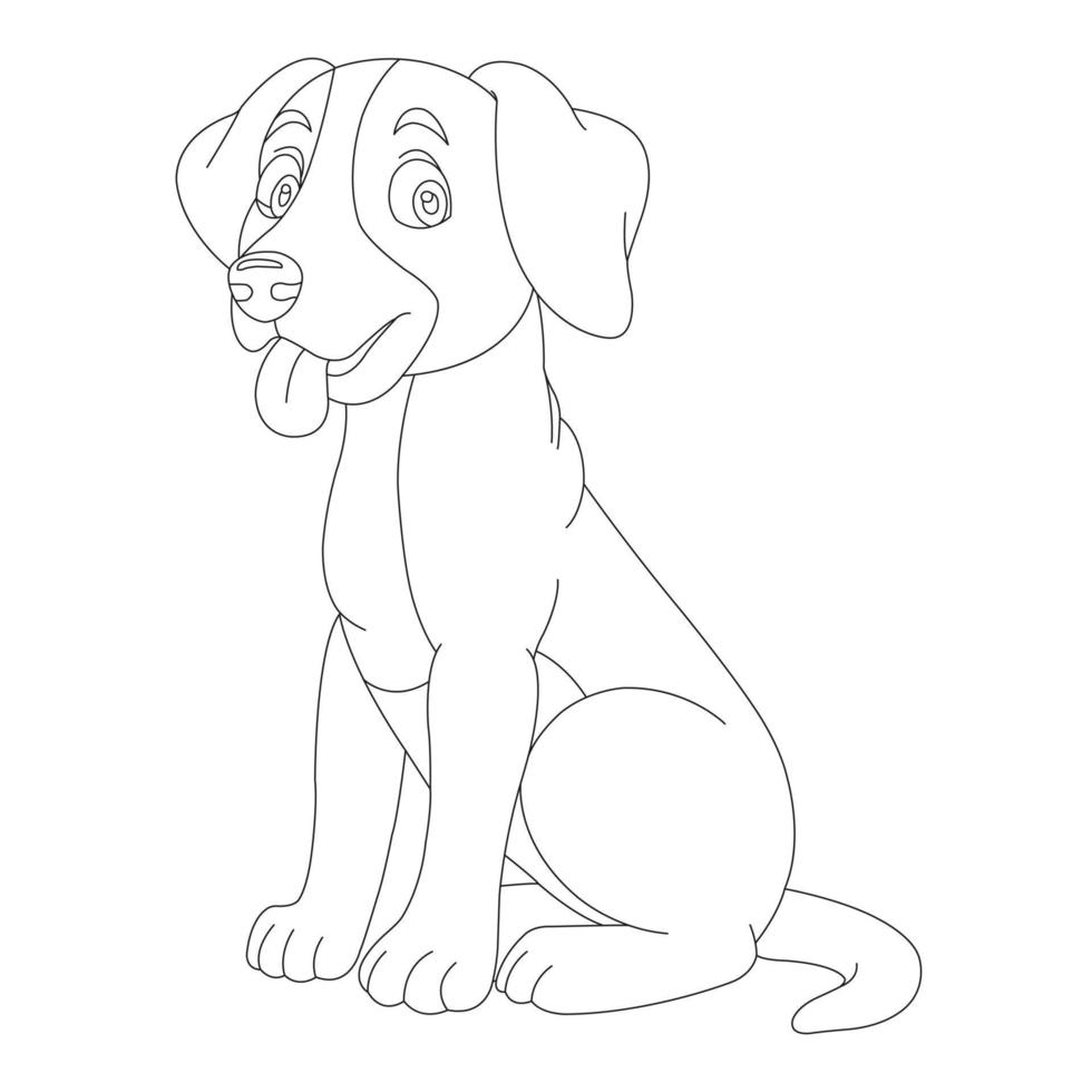 lindo cachorro perro esquema página para colorear para niños animal página para colorear vector