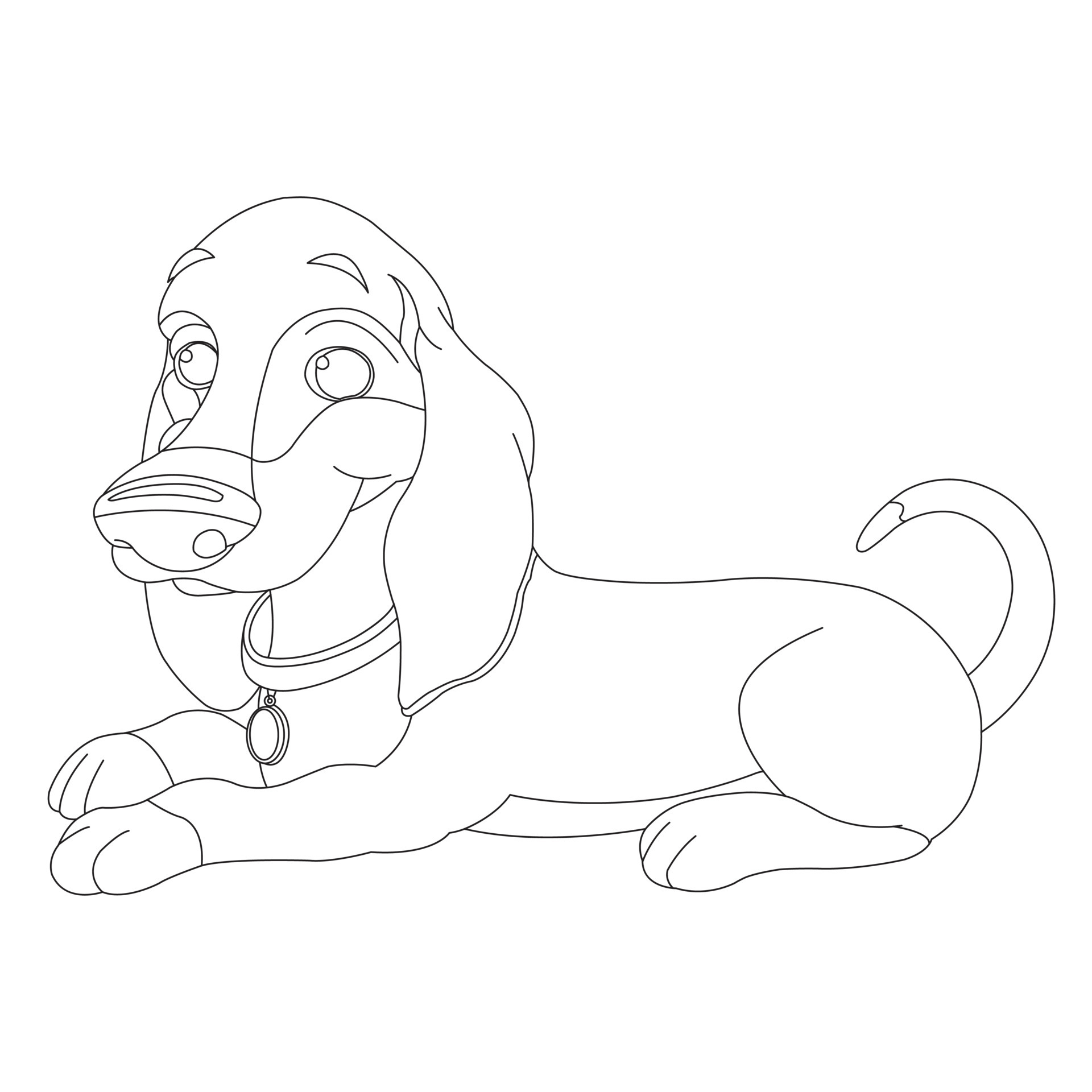 Cute Puppy Dog Outline Coloring Page for Kids Animal Coloring ...
