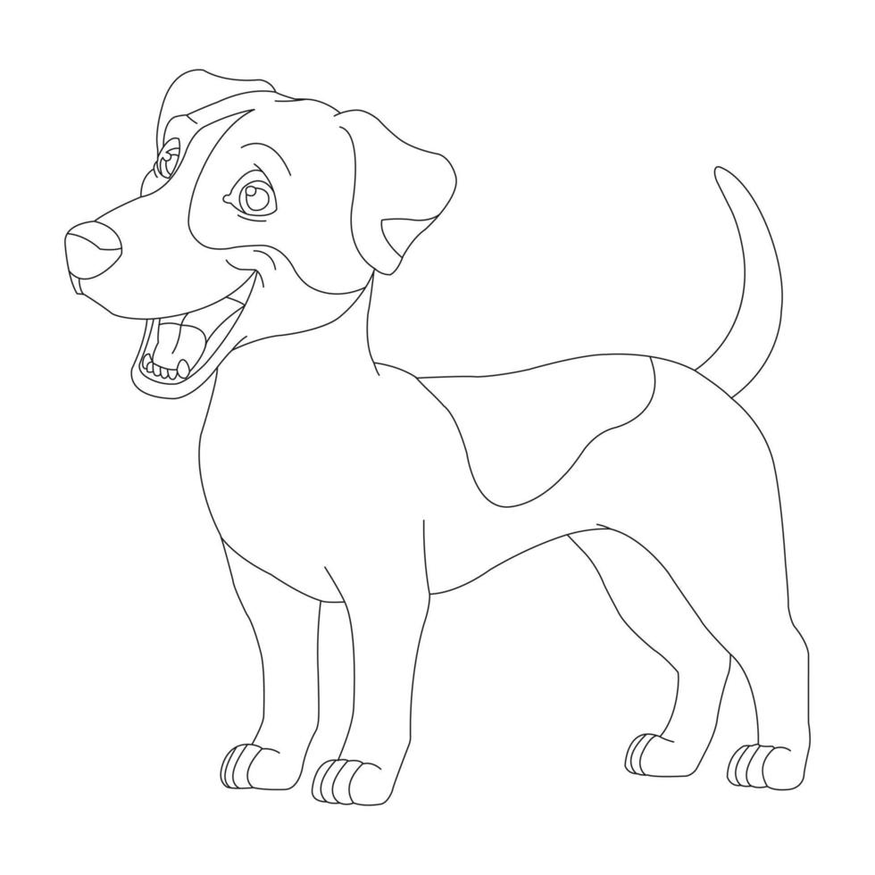 Cute Puppy Dog Outline Coloring Page for Kids Animal Coloring Page vector