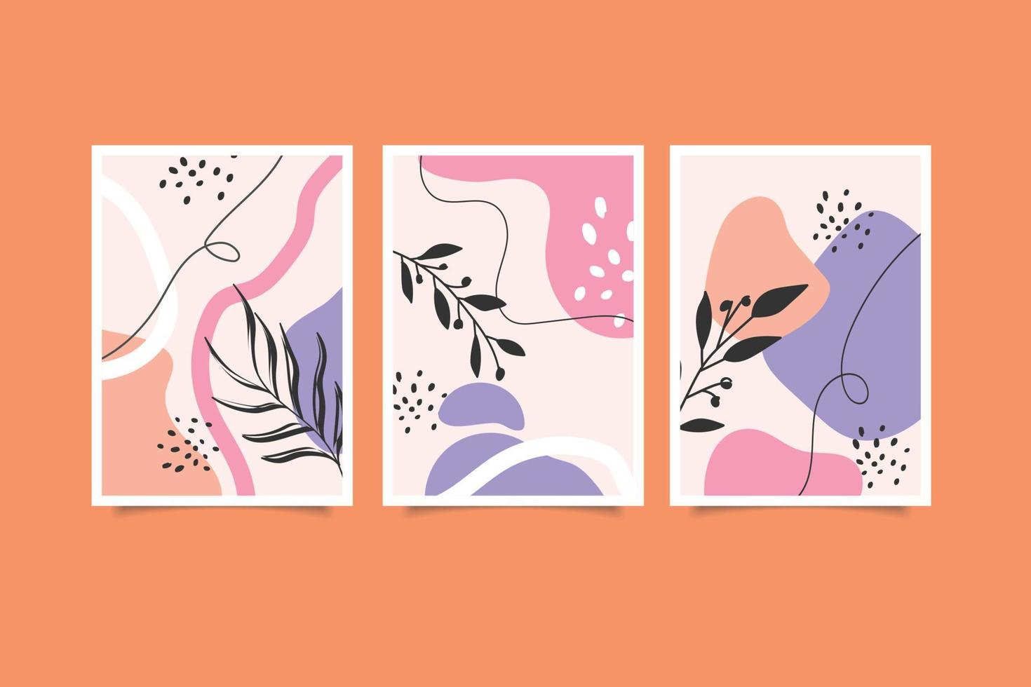 abstract botanical cover collection vector