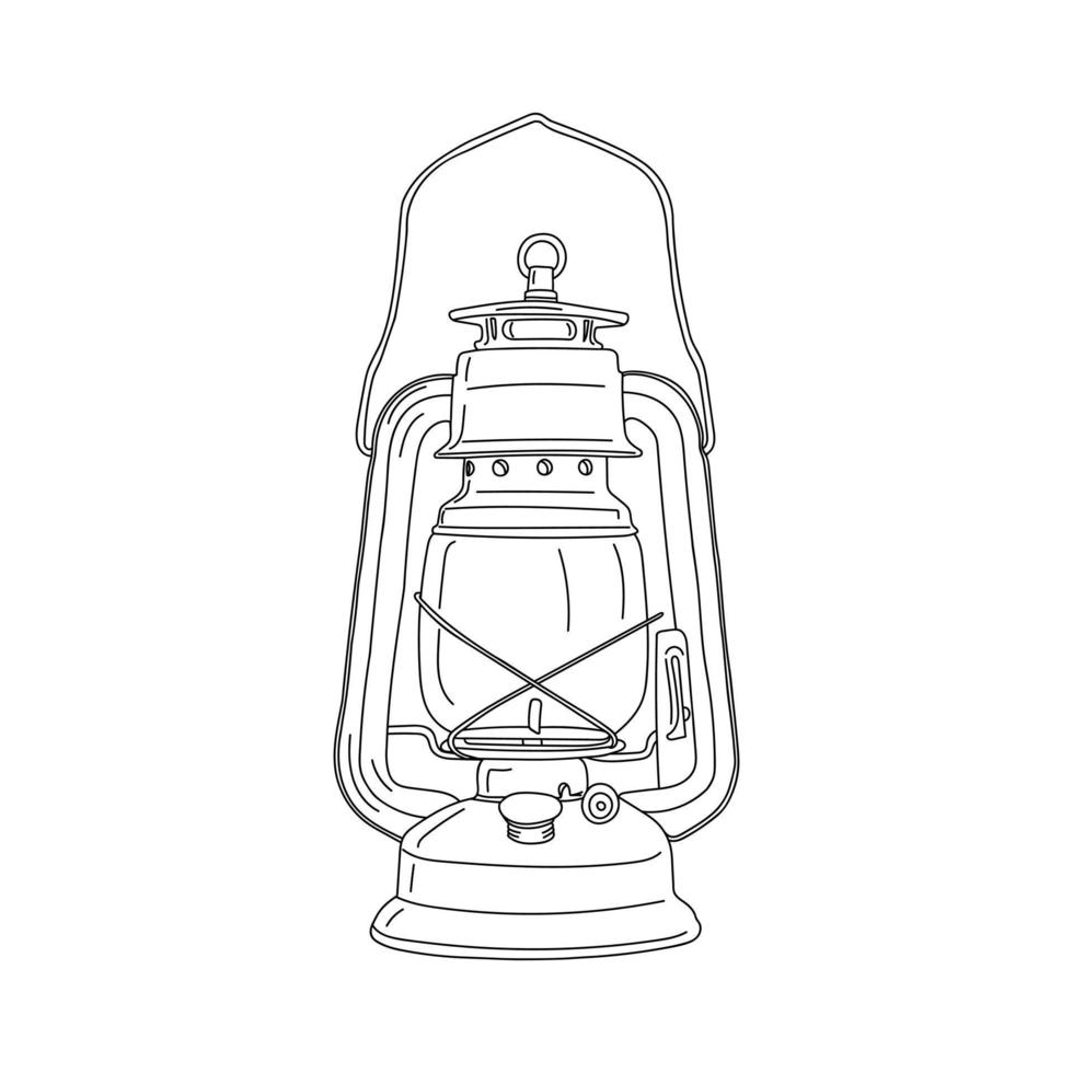 Hand drawn retro lantern vector